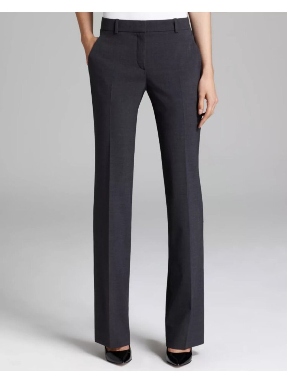 NWT THEORY Emery in Black Urban Stretch Wool Pants 8 x 35 $275